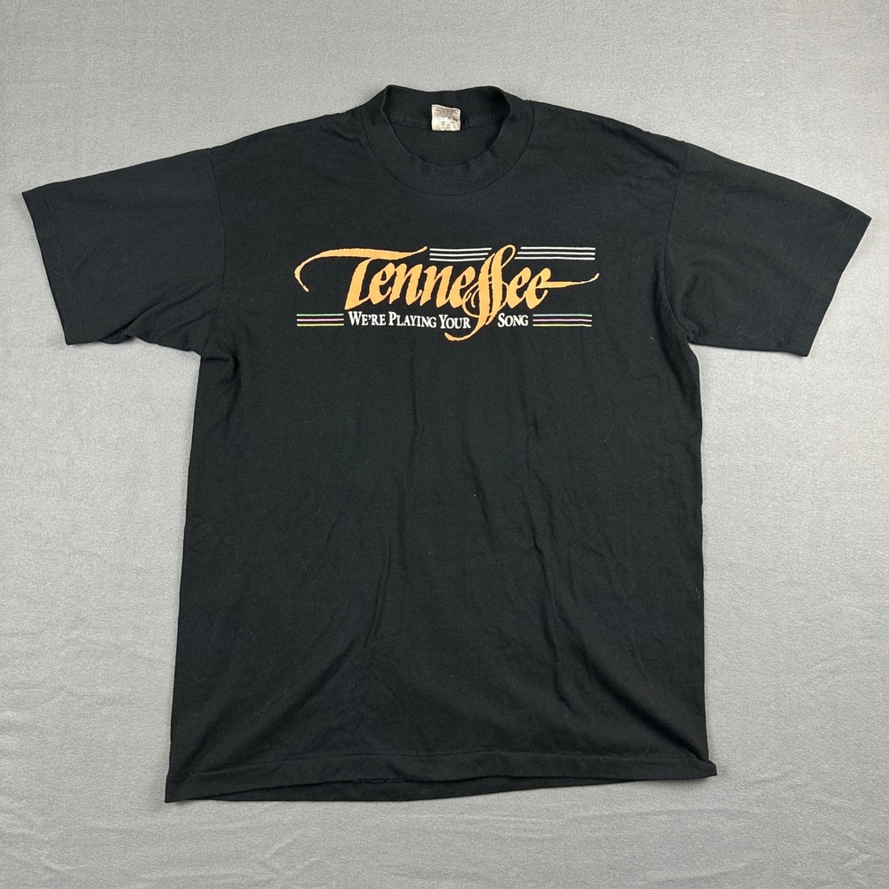 Vintage Tennessee Were Playing Your Song T Shirt Belton Black XL Made in USA 90s